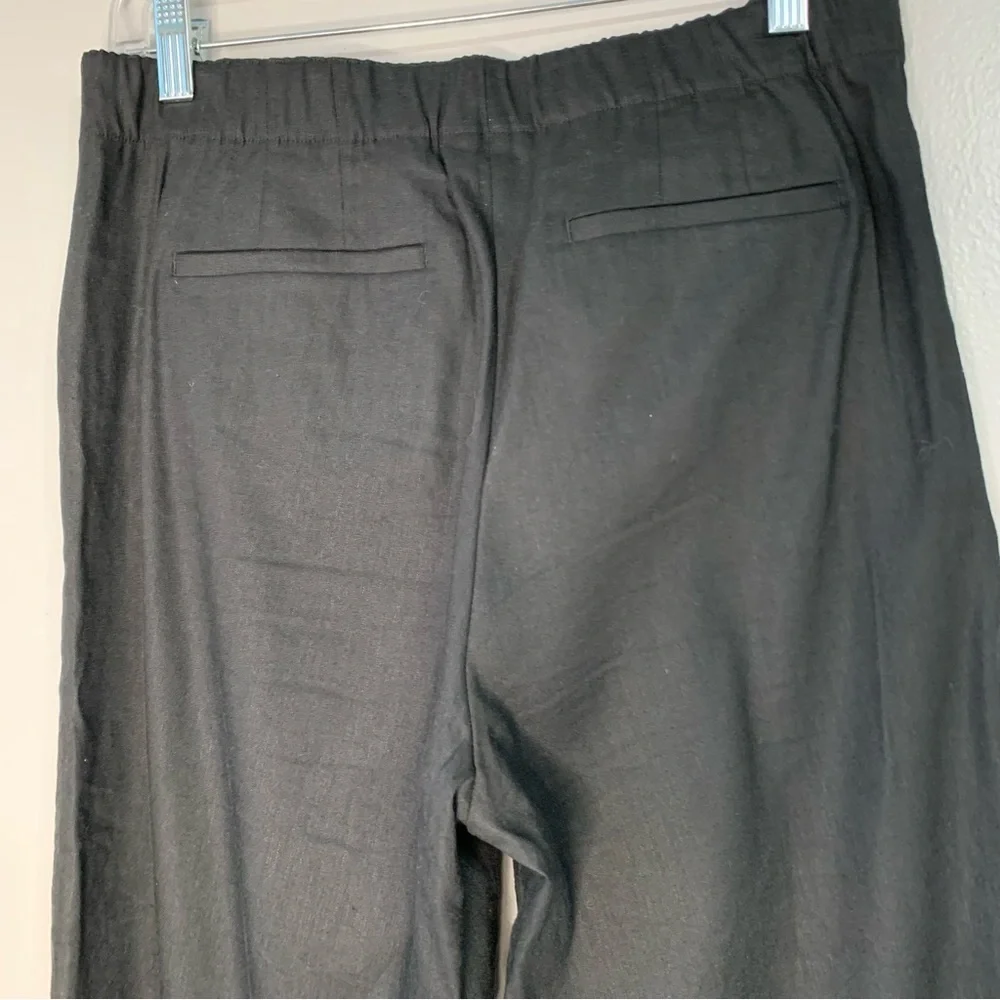 J. Jill Linen Stretch black trousers with‎ pockets. Size 8